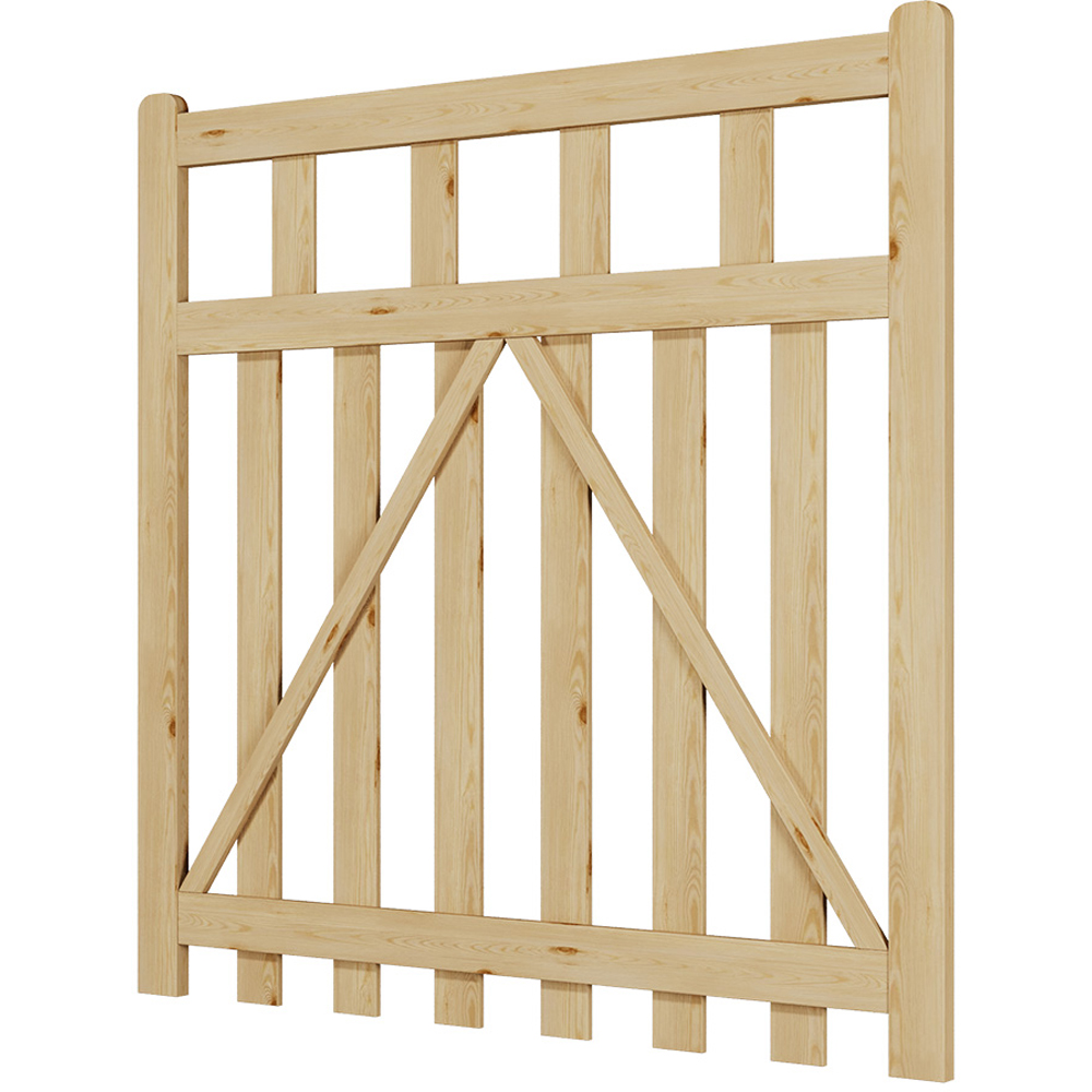 Outdoor Triangular Support Wooden Nature Garden Fence Door, 120 x 120 x 2.5cm Image 3