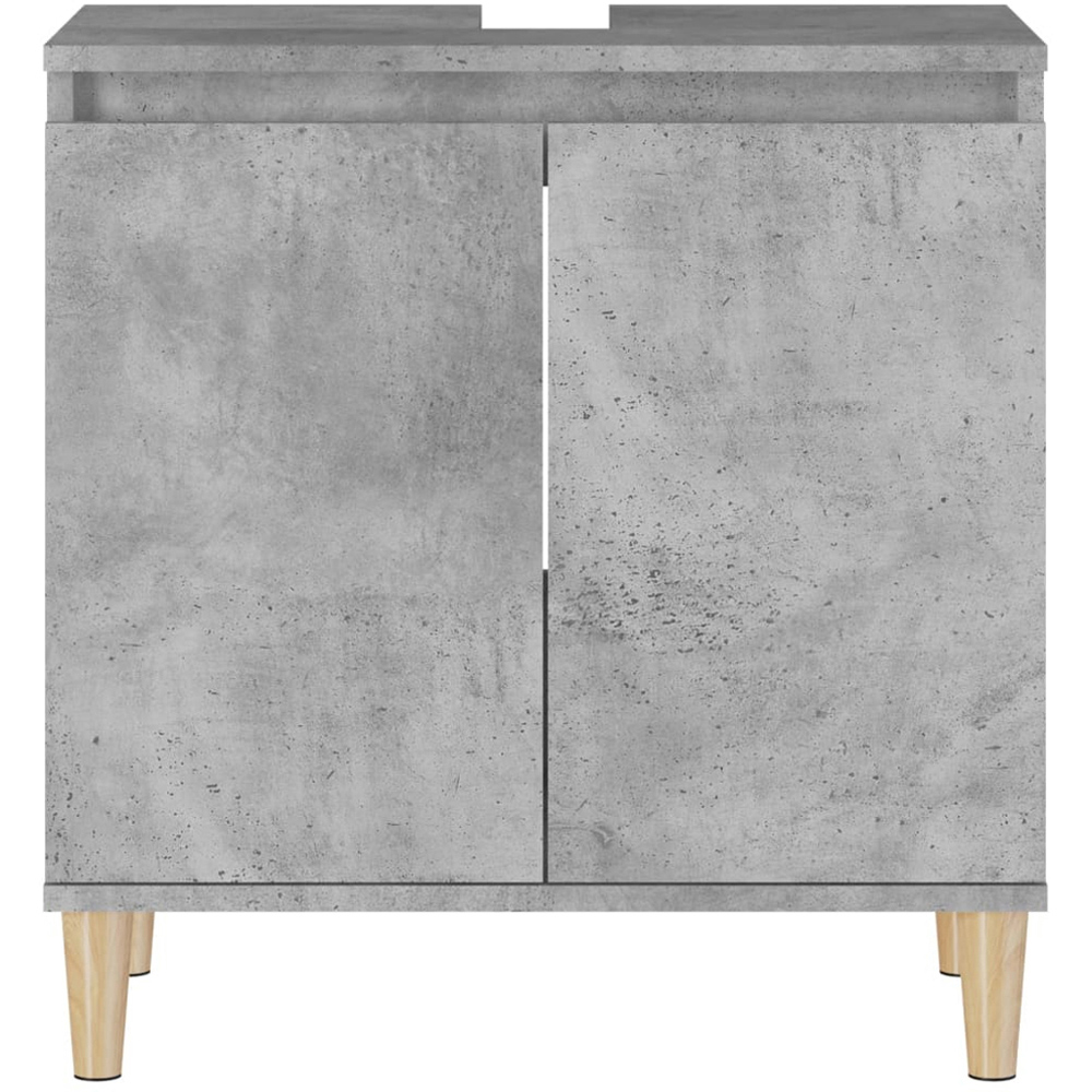 vidaXL 2 Door Concrete Grey Bathroom Sink Cabinet Image 3