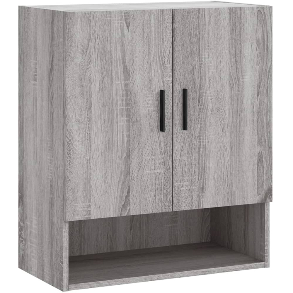 vidaXL 2 Door Single Shelf Grey Sonoma Oak Wall Cabinet Image 2