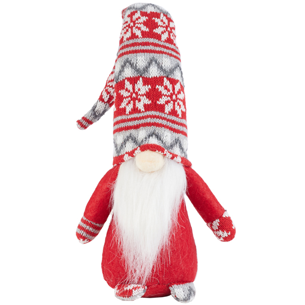Living and Home Plush Santa Gnome Doll Ornament 2 Pack Image 3