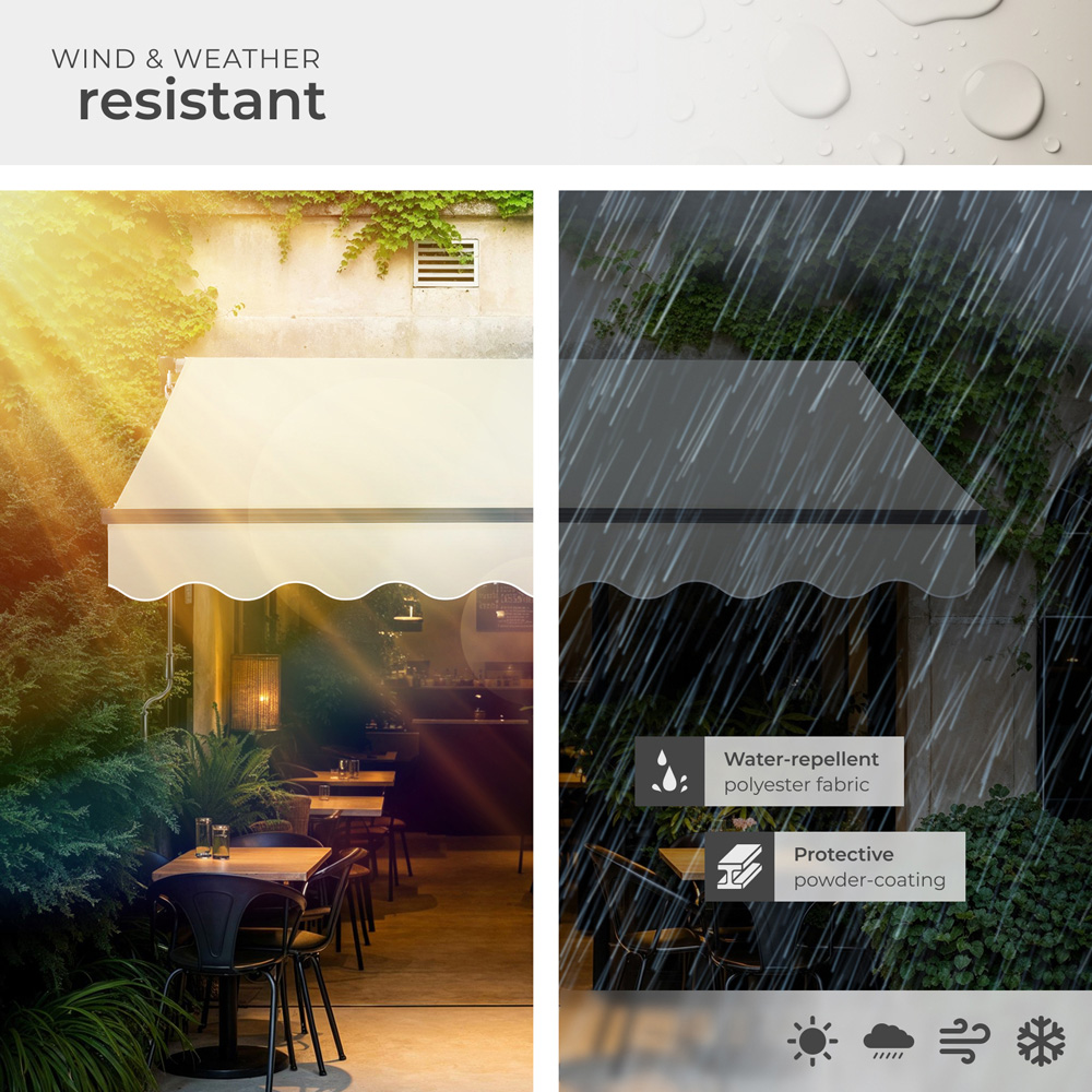 tectake Ornella Beige Retractable Awning 2.5 x 2m Image 5