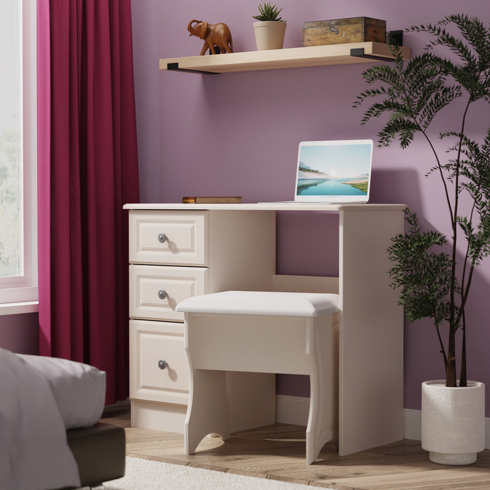 Crowndale Pembroke 3 Drawer Kashmir Ash Vanity Dressing Table Ready Assembled Image 7