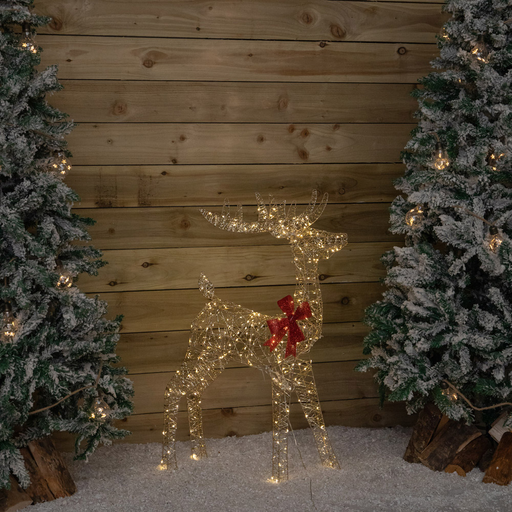Samuel Alexander 300 Warm White LED Gold Twist Standing Reindeer Christmas Decoration 3ft Image 9