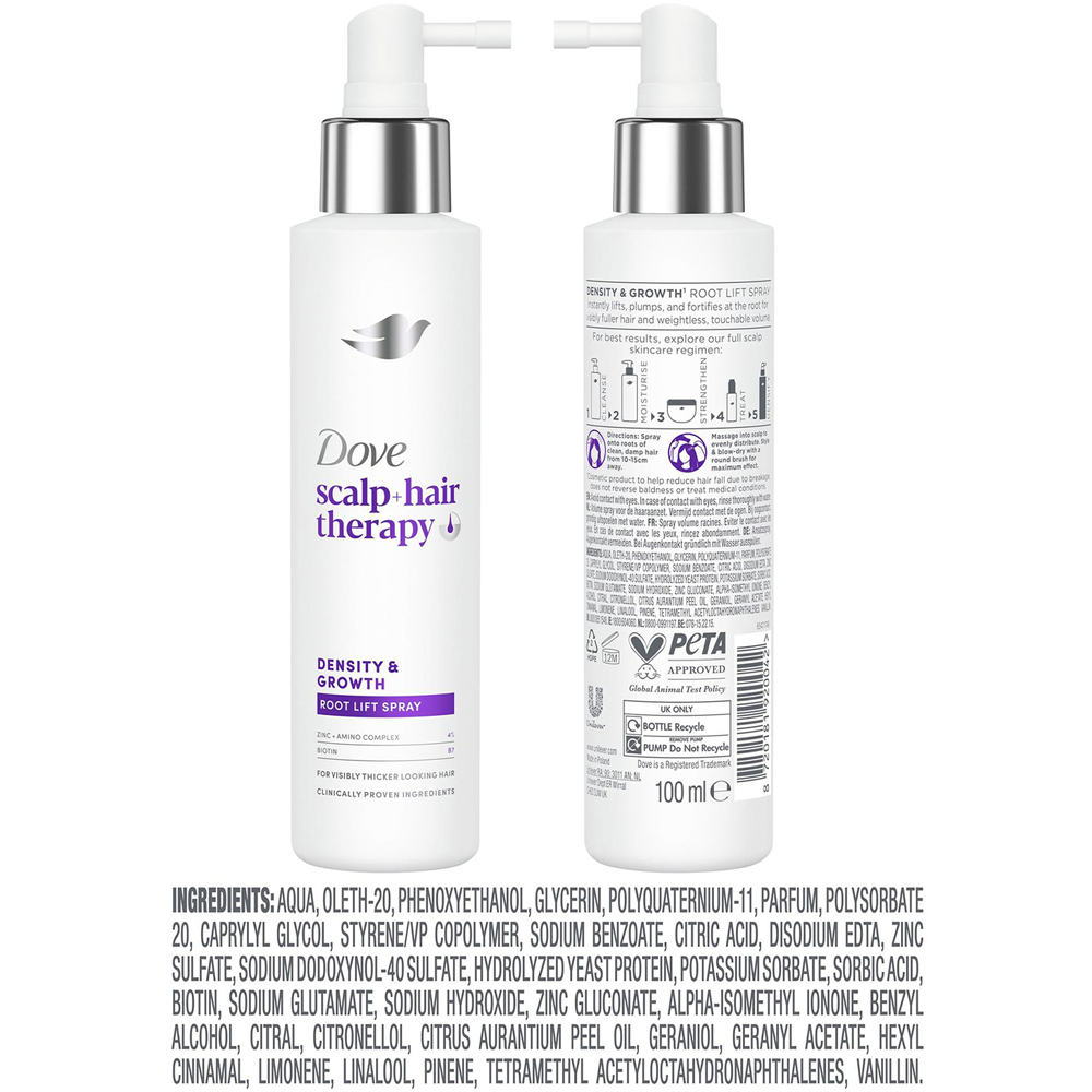Dove Scalp+Hair Therapy Density and Growth Root Lift Biotin Hair Spray 100ml 12 Pack Image 7