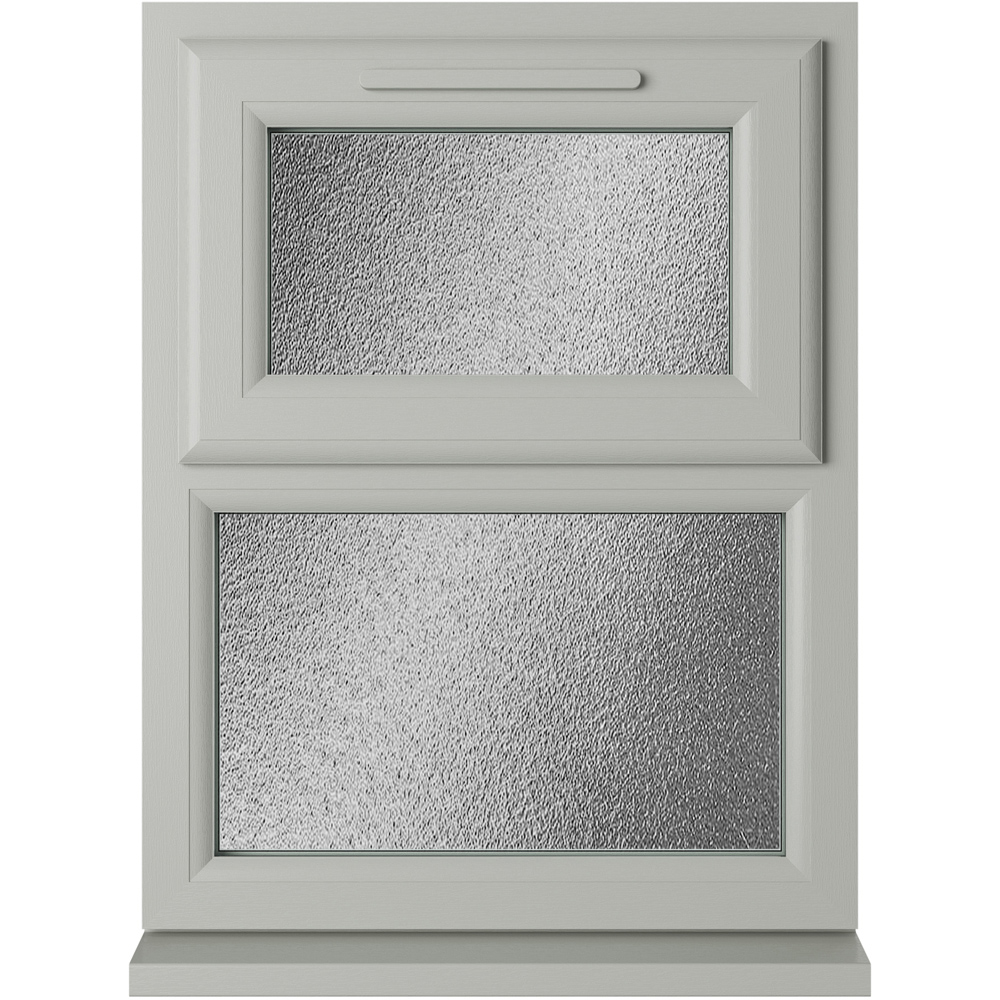 Crystal Agate and White Top Hung Over Fixed Light Obscure Double Glazed Window 610 x 820mm Image 1