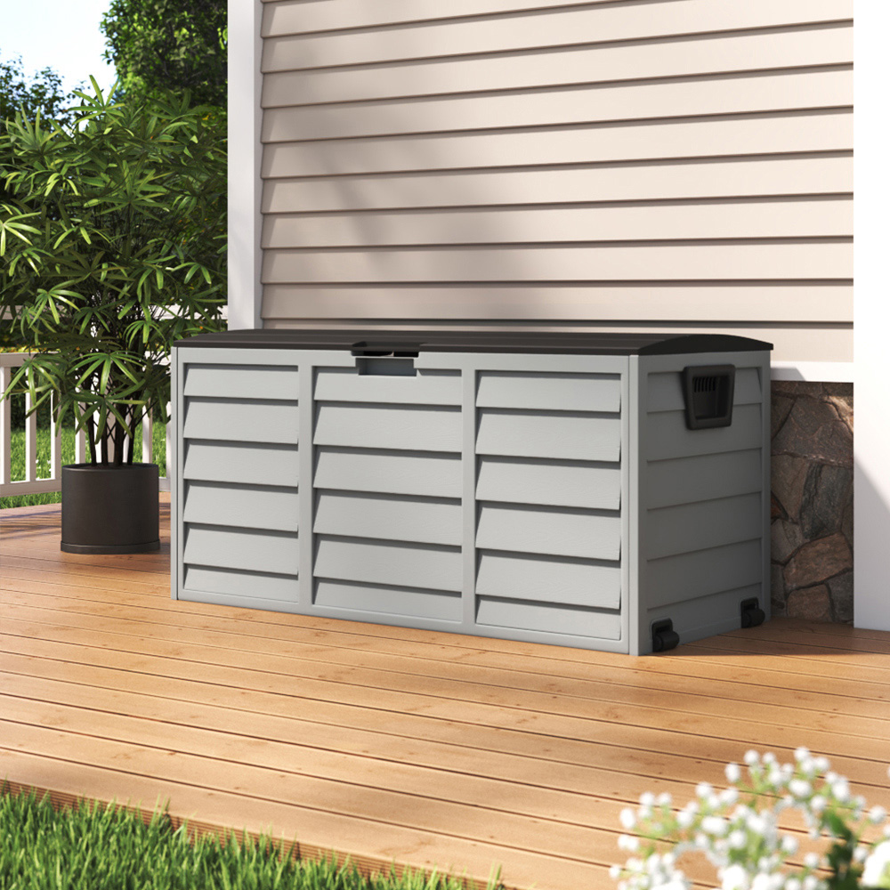 Living and Home 1.7 x 3.6ft Garden Storage Box with Wheels Image 2