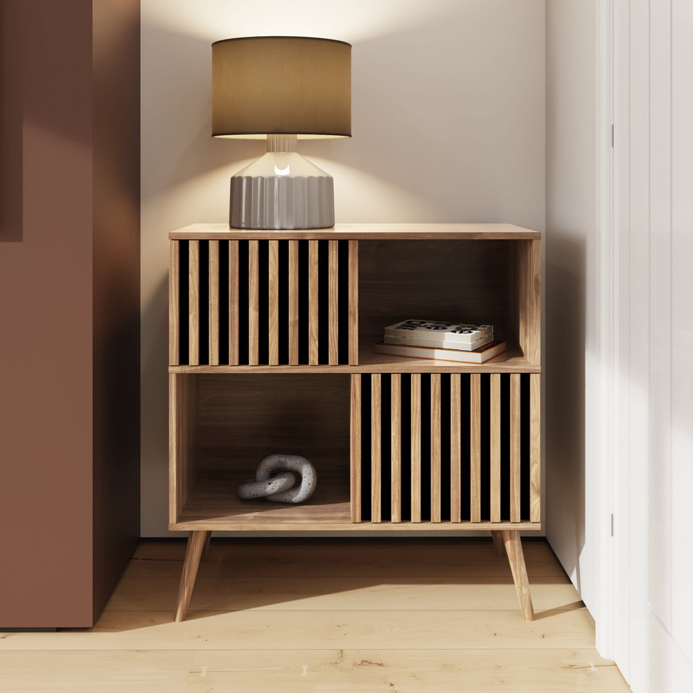 GFW Rowan Oak Louvered Compact Sideboard Image 6