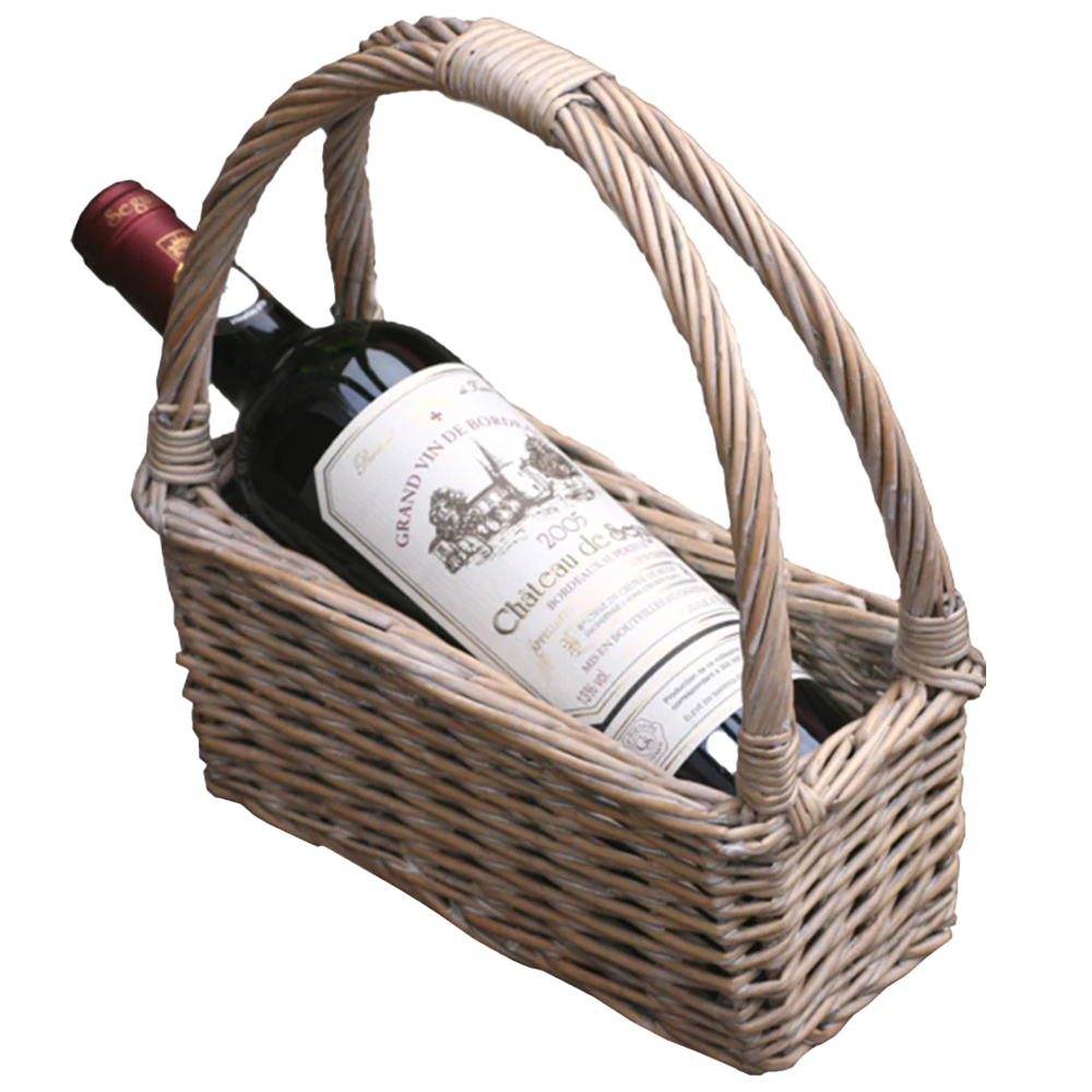 Red Hamper Provence Willow Wine Carrying Cradle Image 1