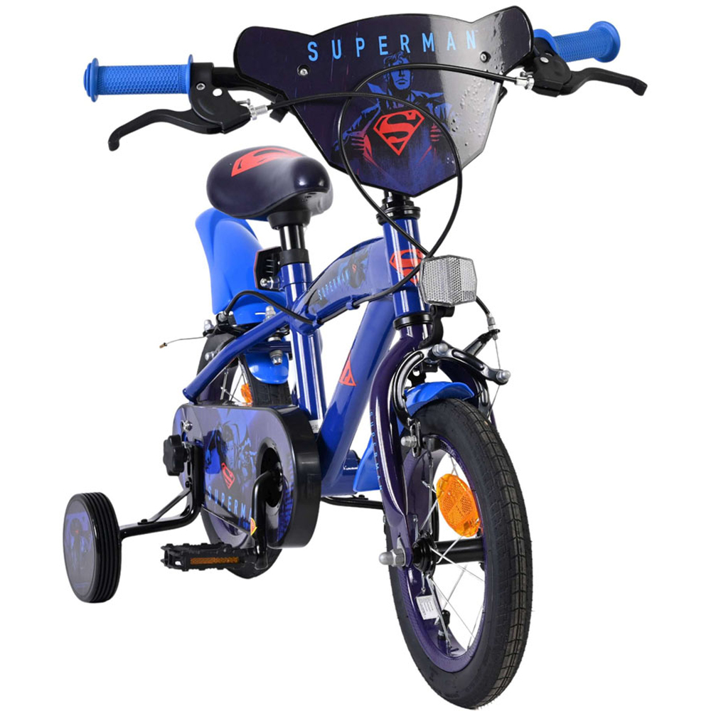 Volare DC Comics Superman Kids 12 inch Multicolour Bike with Stabilisers Image 2