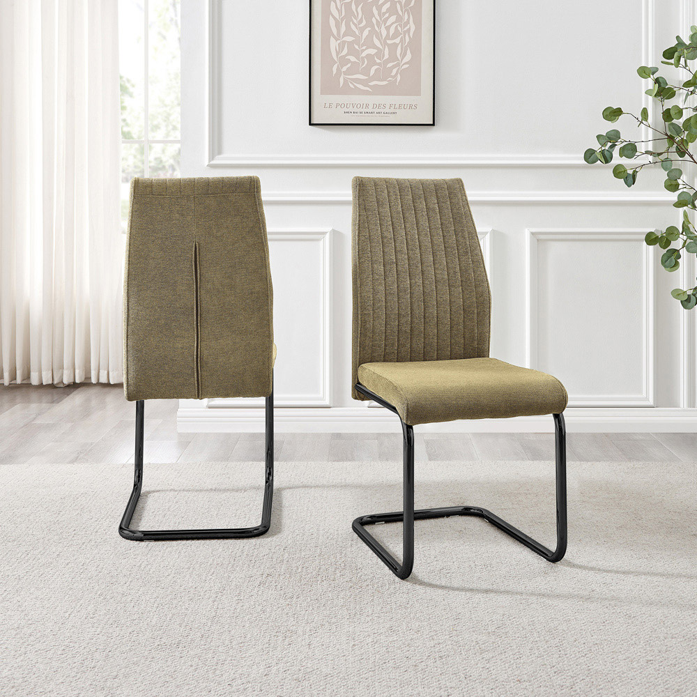 Furniturebox Fontana Set of 2 Sage Green and Black Dining Chair Image 7