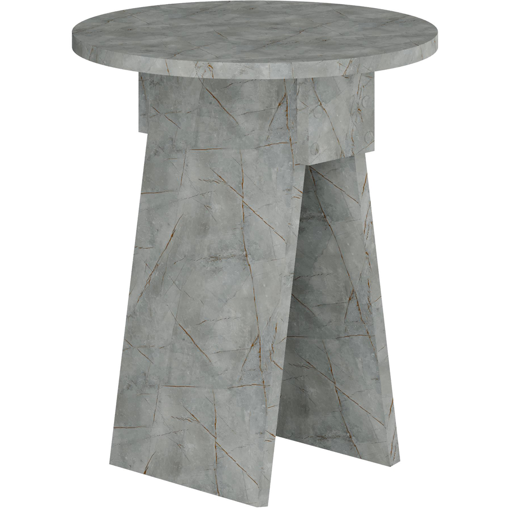 Decortie Chen Round Side Table with Gold Marble Effect Sculptural Base Image 2