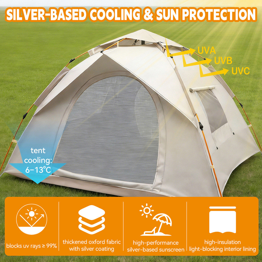 Willowmare 1-2 Person Waterproof Easy Setup Camping Tent White Image 7