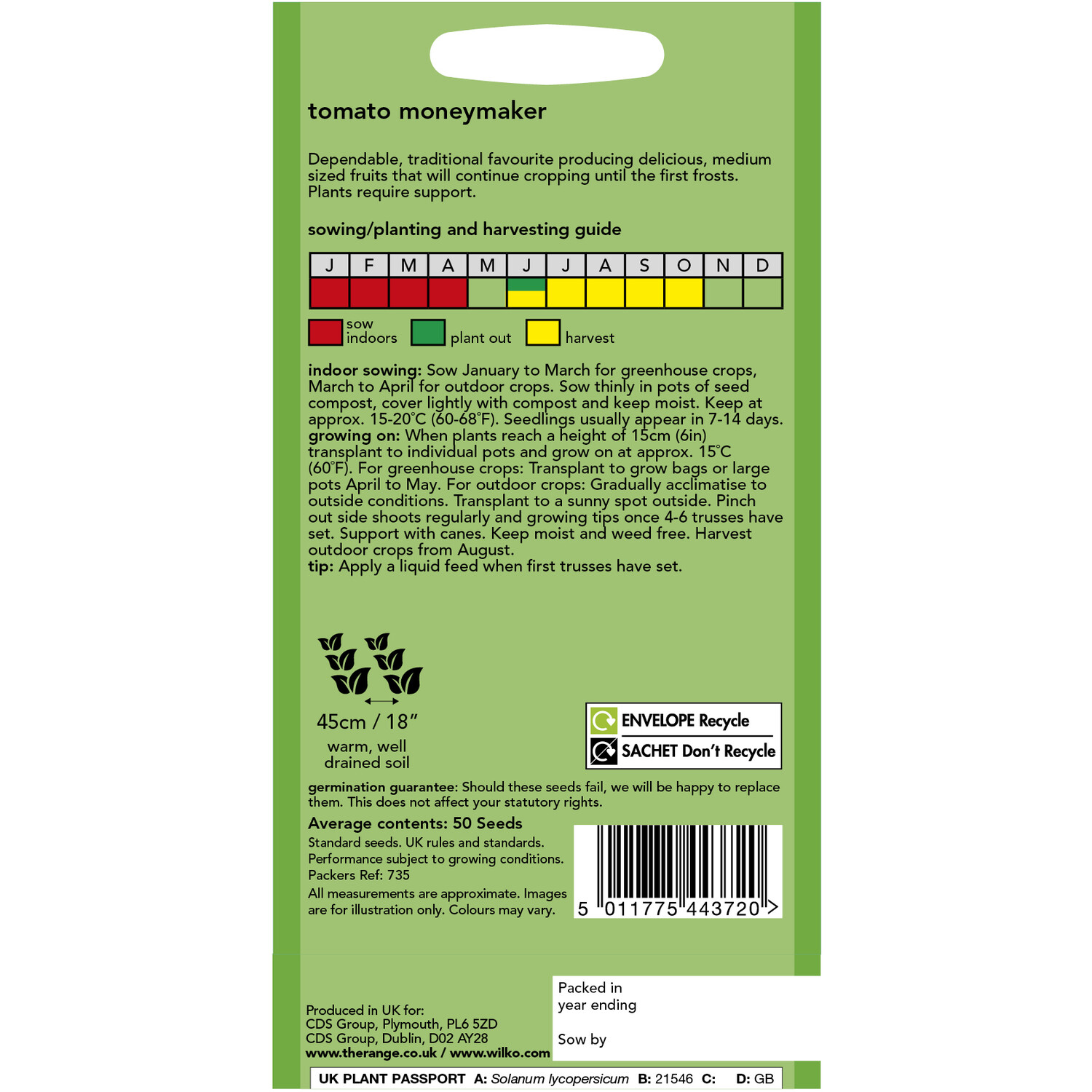 Wilko Tomato Moneymaker Seeds Image 2