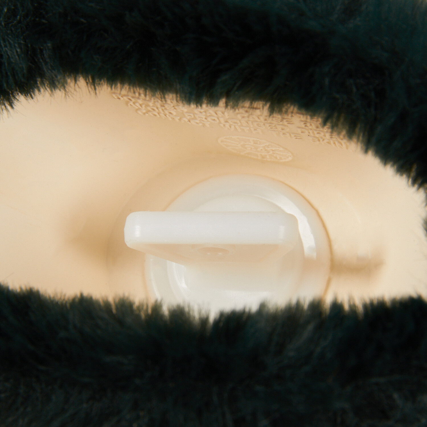 Plush Faux Fur Hot Water Bottle - Navy or Green Image 3