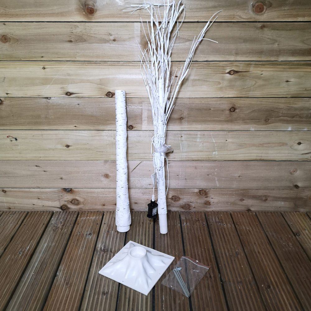 Samuel Alexander Ice White LED Indoor Outdoor Christmas Birch Tree 6ft Image 5