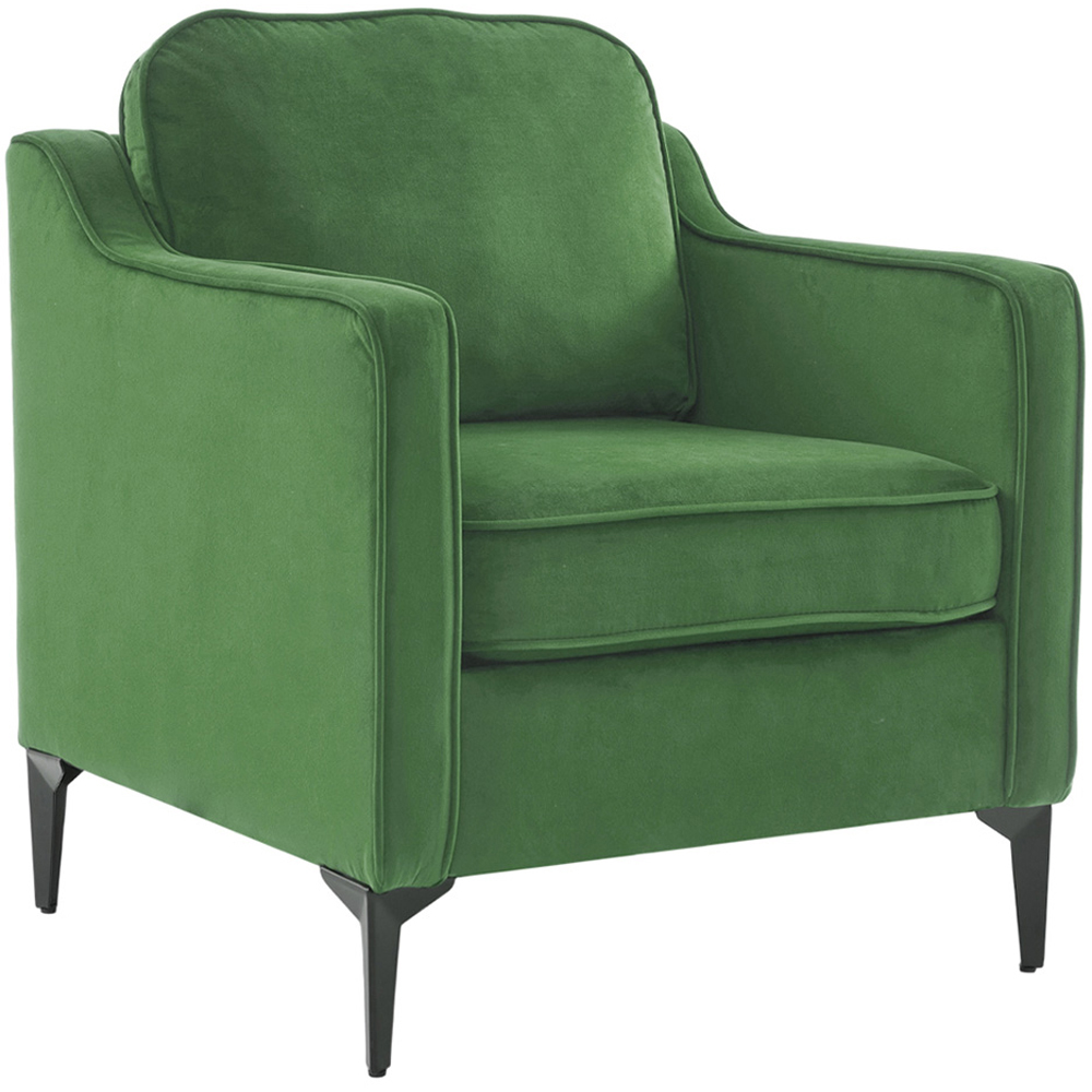 Living and Home Green Linen Sofa Chair Image 2