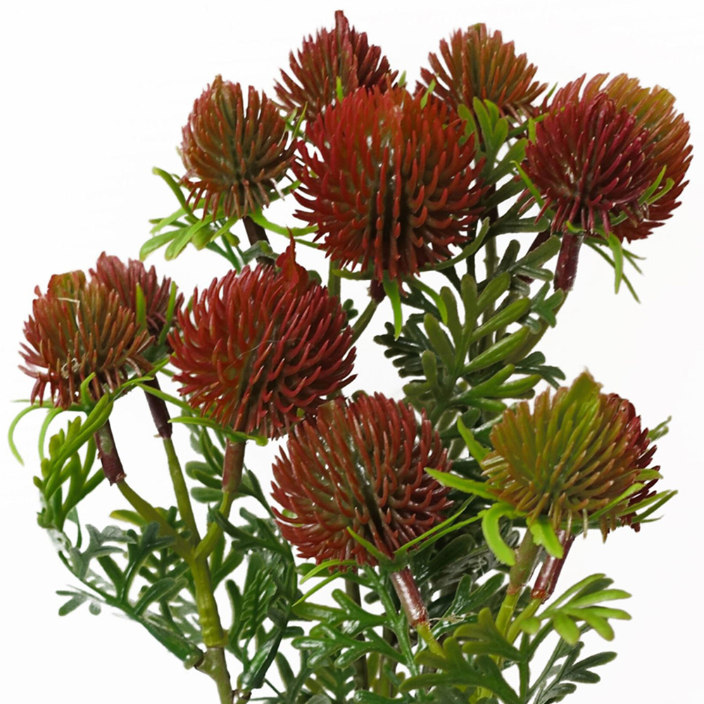 Leaf Red Craspedia Single Stem Artificial Flower 6 Pack Image 3