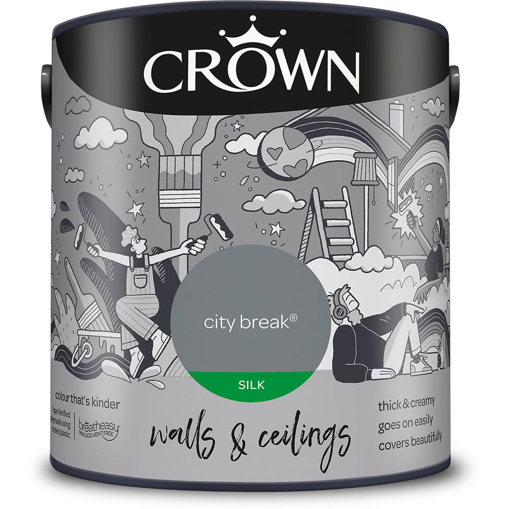 Crown Wall & Ceilings City Break Silk Emulsion 2.5L Image 2