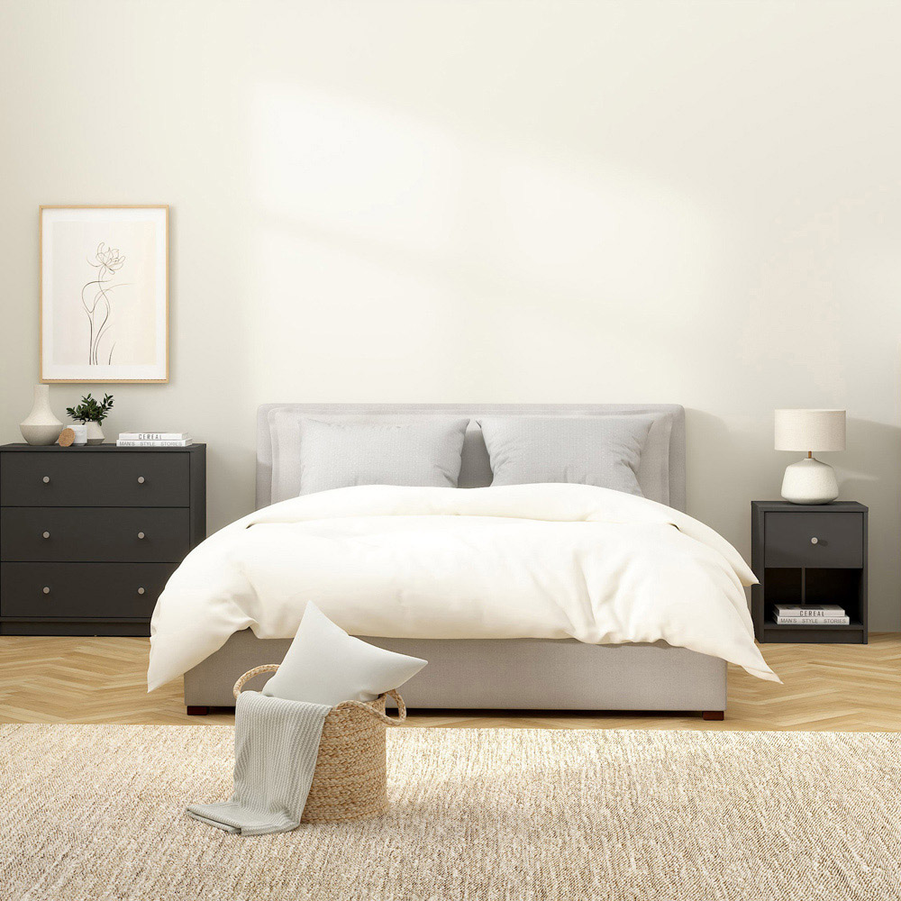 Furniture To Go May Single Drawer Single Shelf Grey Bedside Table Image 8