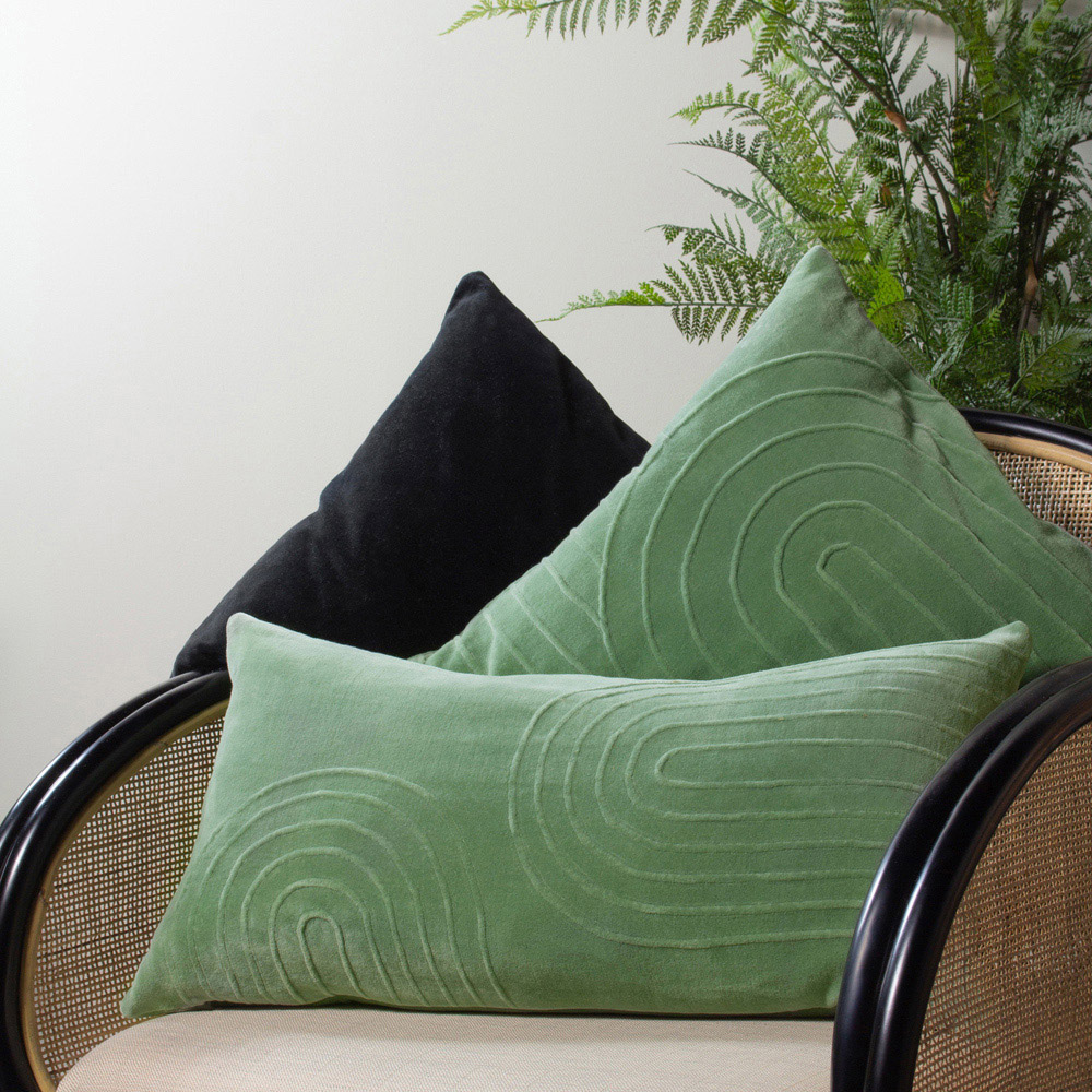 furn. Mangata Eucalyptus Square Geometric Pleat Cushion Image 4