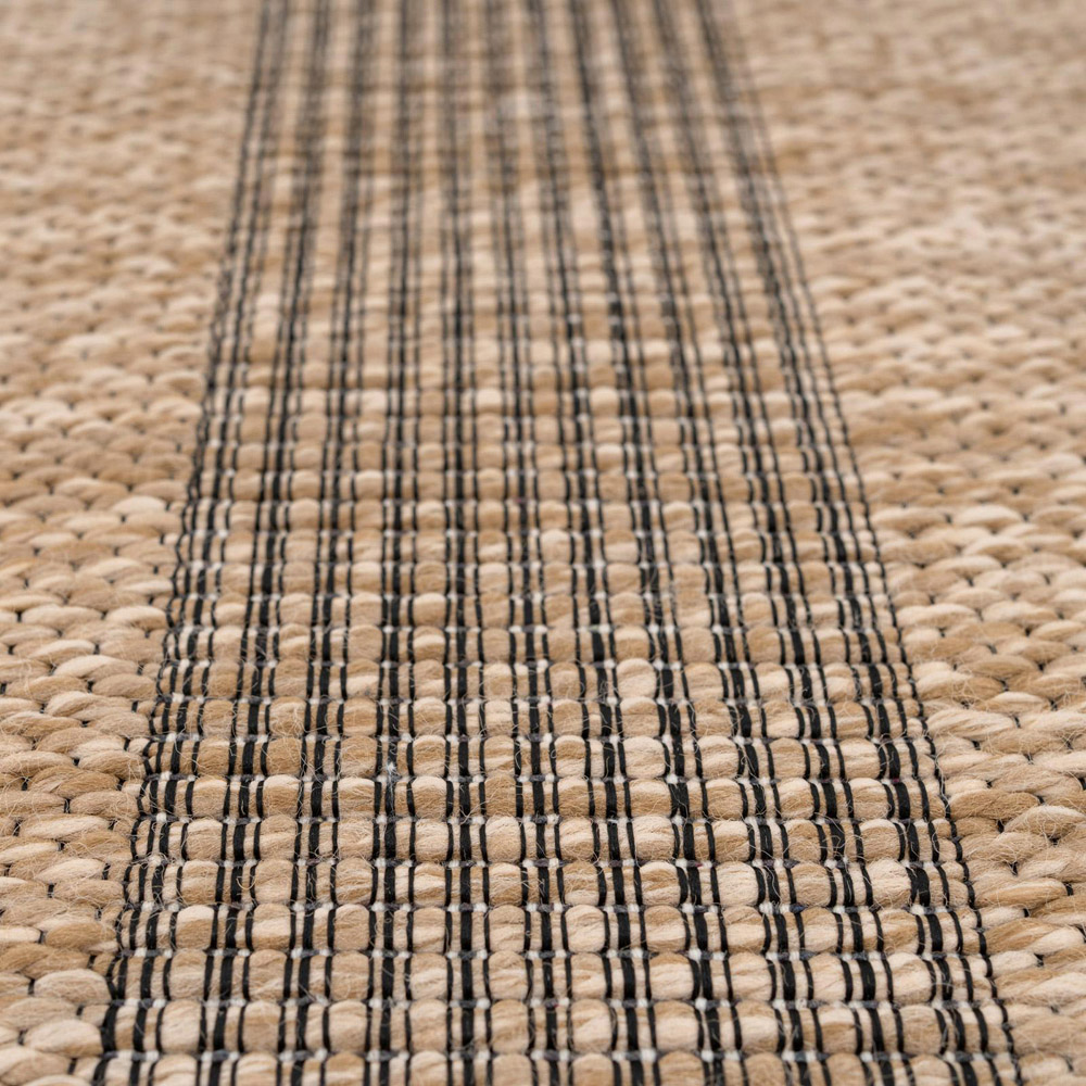 Kukoon Leni Neutral and Black Flat Striped Rug 120 x 170cm Image 5