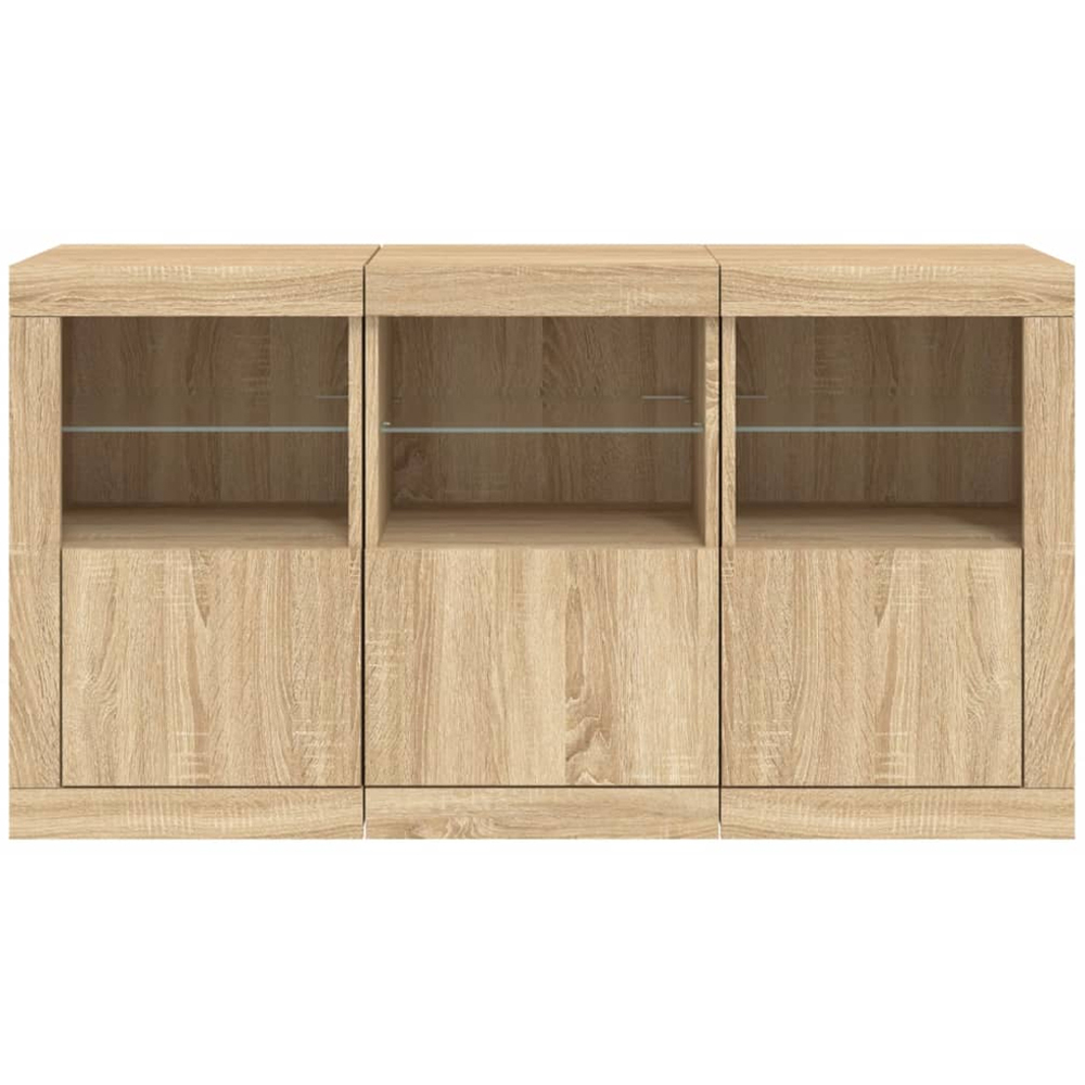 vidaXL 3 Door 6 Shelf Sonoma Oak Wide Sideboard Image 6