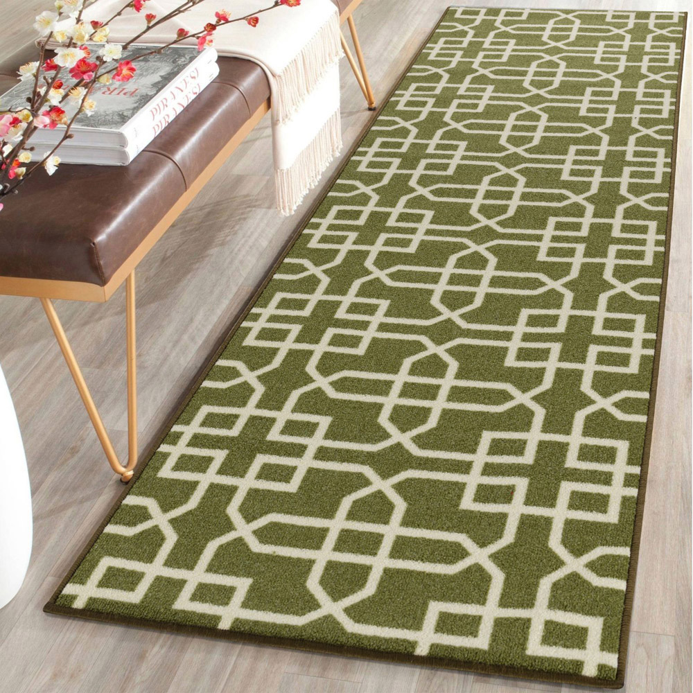 Smart Living Siam Green and Cream Gel Back Non-Slip Door Mat 50 x 80cm Image 2