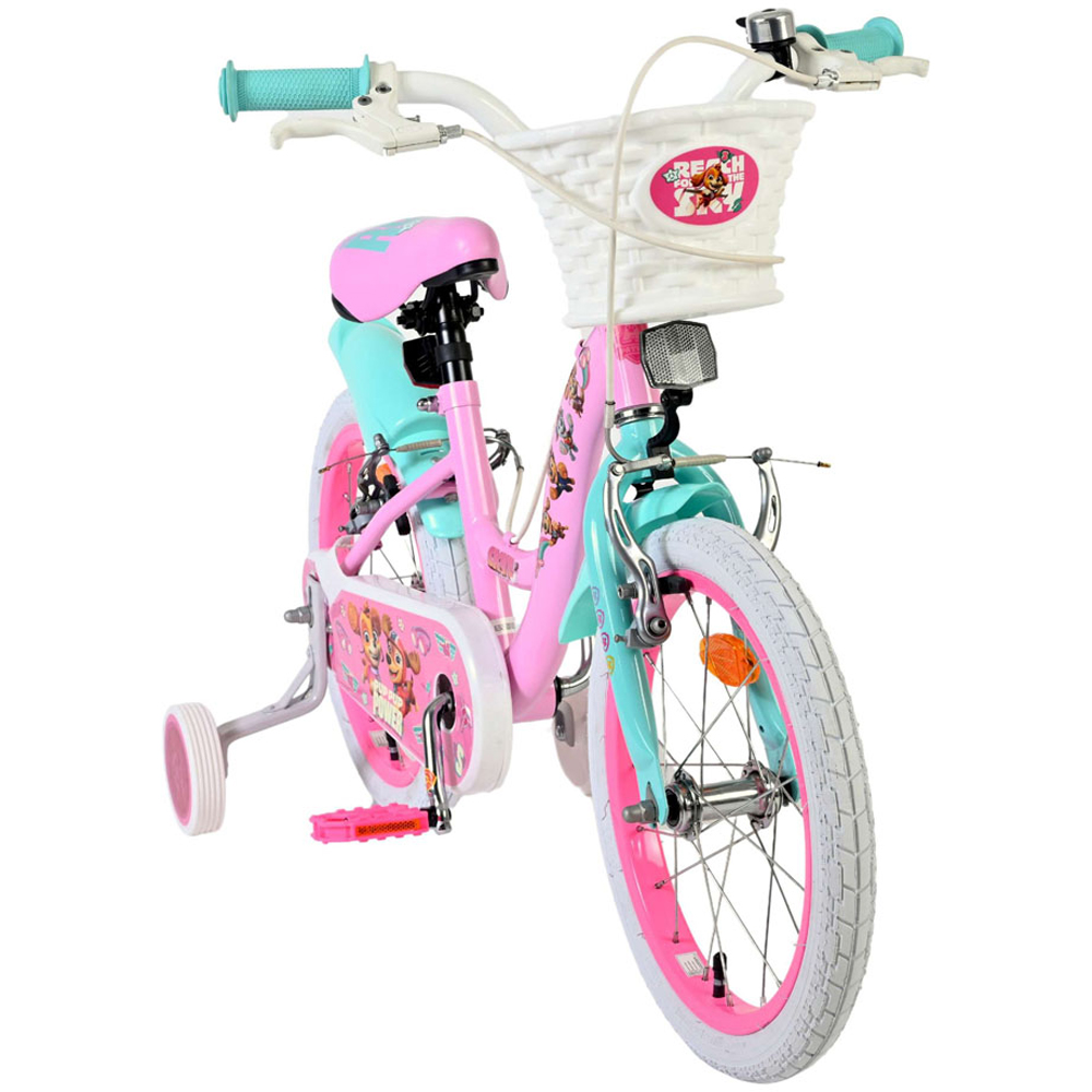 Volare Paw Patrol Kids 16 inch Multicolour Bike with Stabilisers and Basket Image 2