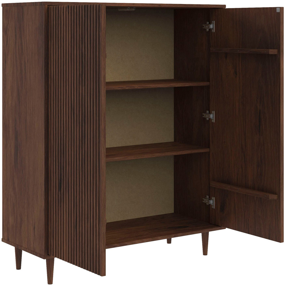 Loft24 Jerzy 2 Door Dark Brown Stained Wax Highboard Image 4