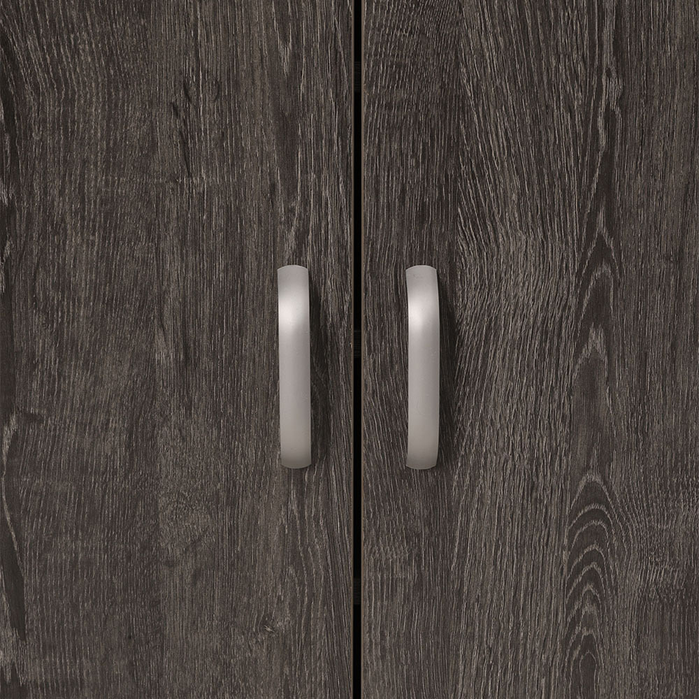 H&O Direct 2 Door 6 Shelf Wood Grained Surface Shoe Cabinet Image 4