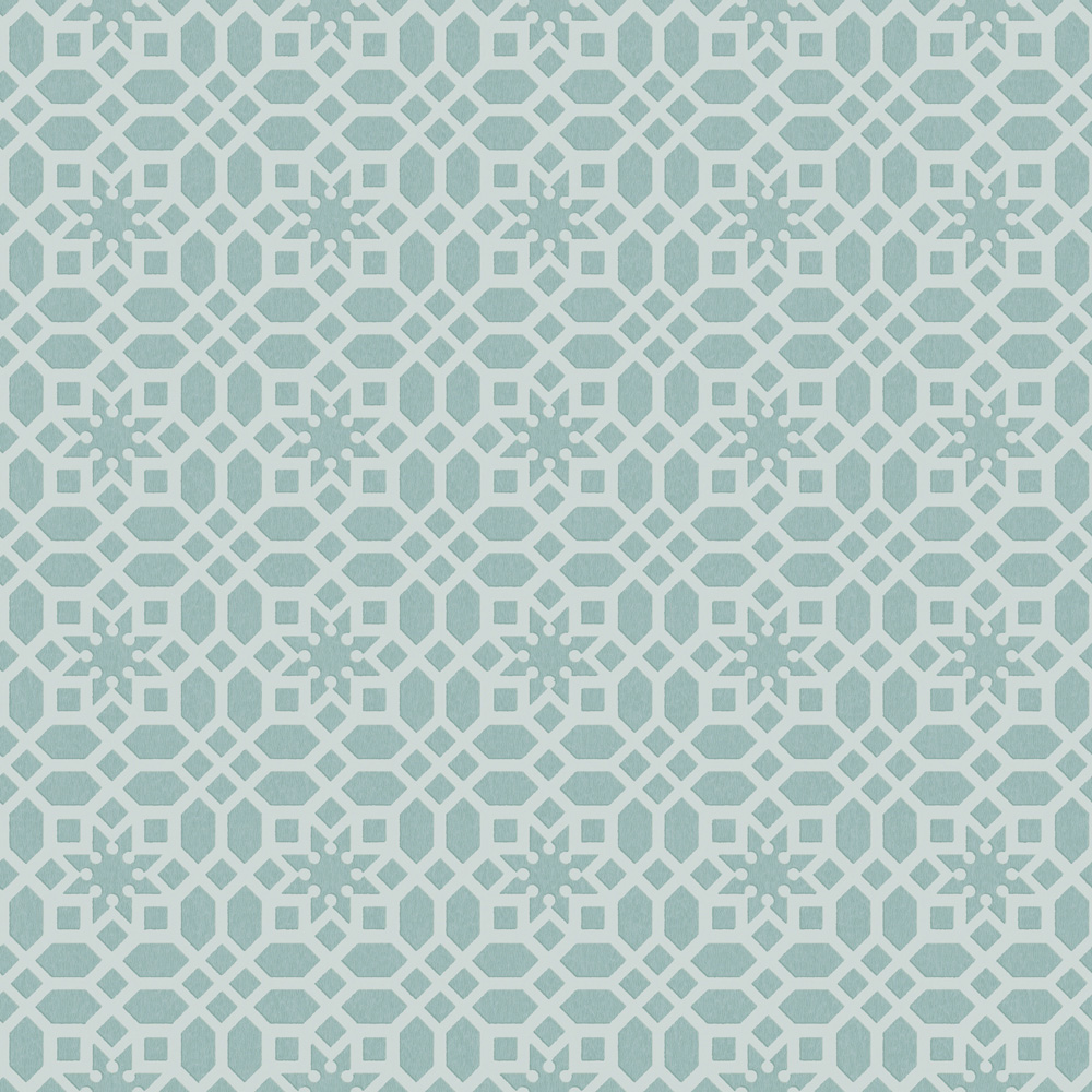RHS Star Trellis Soft Blue Wallpaper Image 1