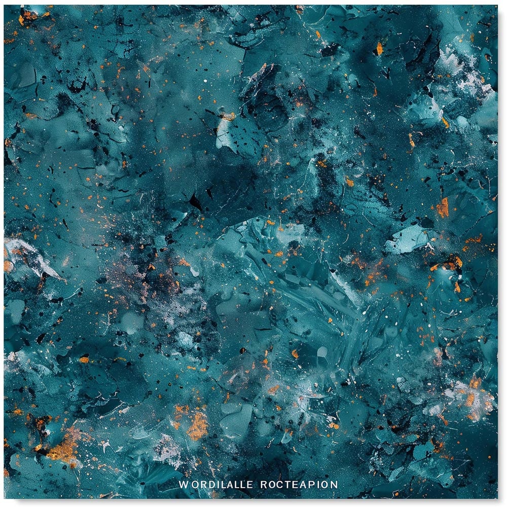 Warren Reed Designer Polished Teal Quartz Effect Glass Kitchen Splashback 75 x 70cm Image 2