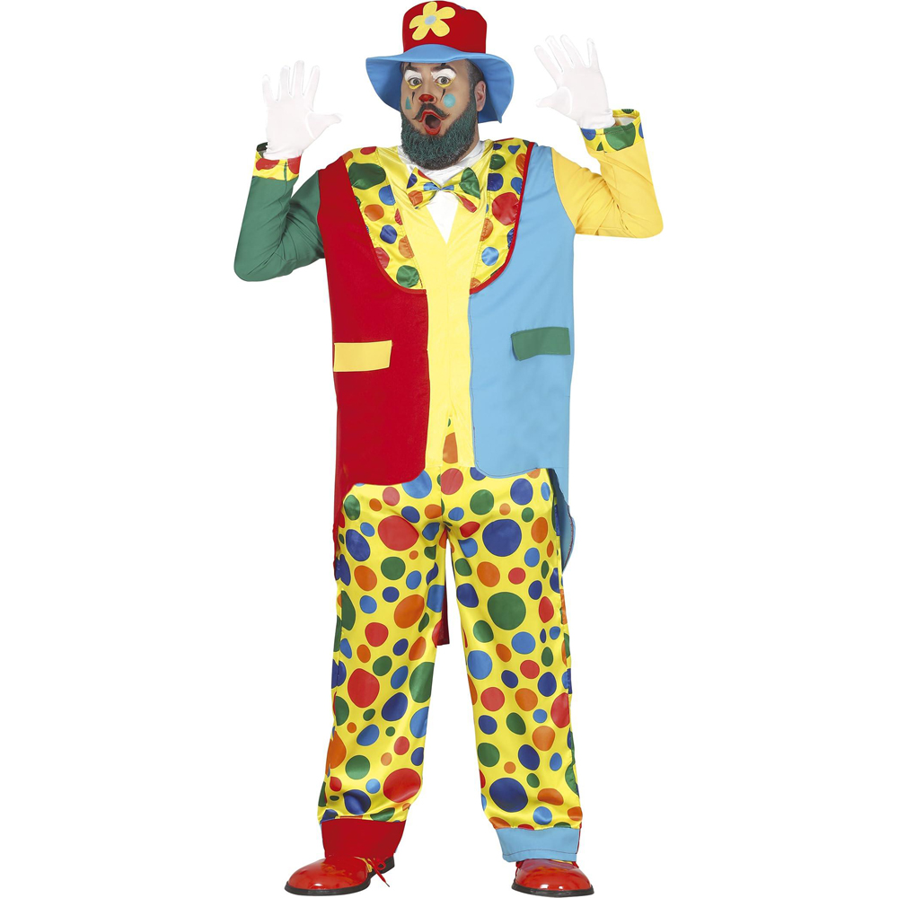 Fiestas Guirca Clown Multicolour Halloween Costume Extra Large Image 1