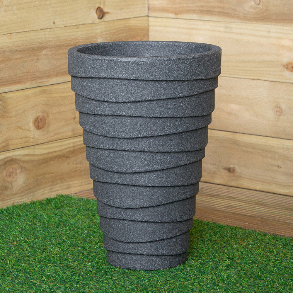 Samuel Alexander Dark Grey Plastic Trojan Garden Plant Pot 33 x 48cm Image 2