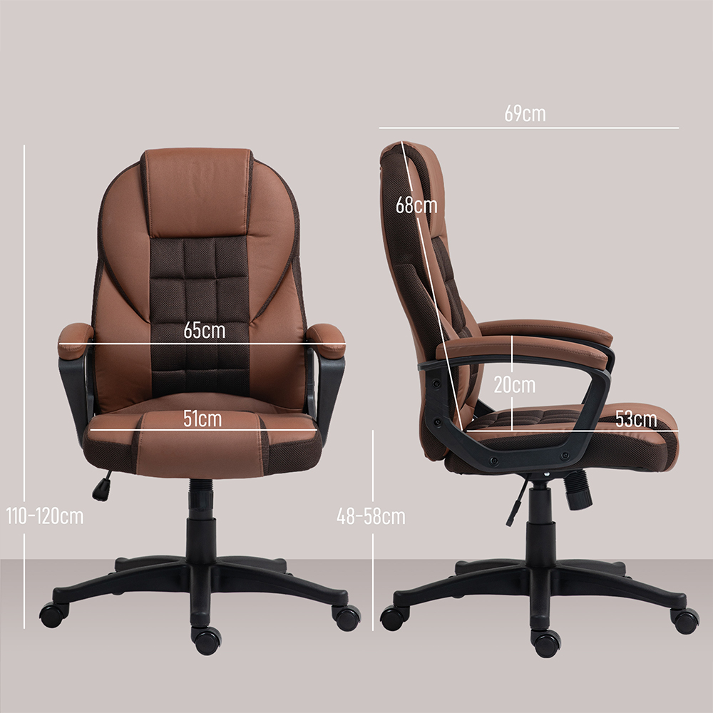 Portland Brown Executive Office Chair with High Back and Armrests Image 7