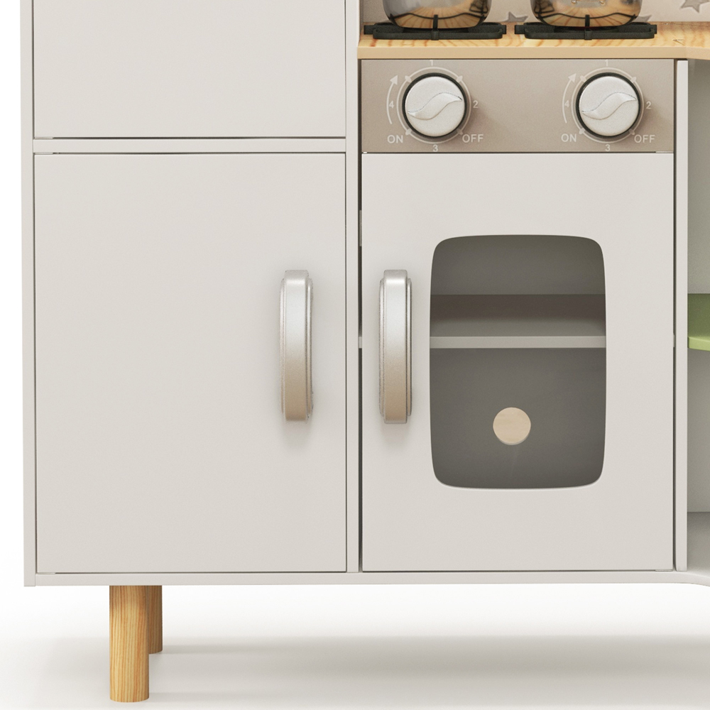 AIYAPLAY Kids White Kitchen Play Set with Phone Ice Maker Stove and Sink Image 3
