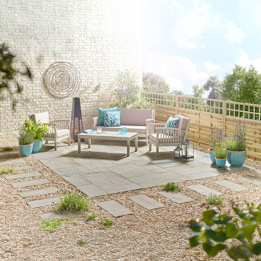 Stylish Stone Lakefell Natural Sandstone Paving Slab 600 x 600mm Full Pack Image 3