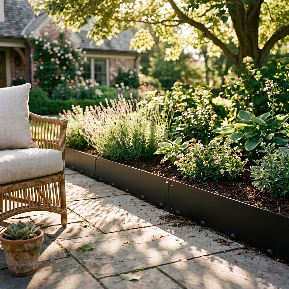 Harbour Housewares Black Steel Lawn Edging 5m x 16cm 5 Pack Image 3
