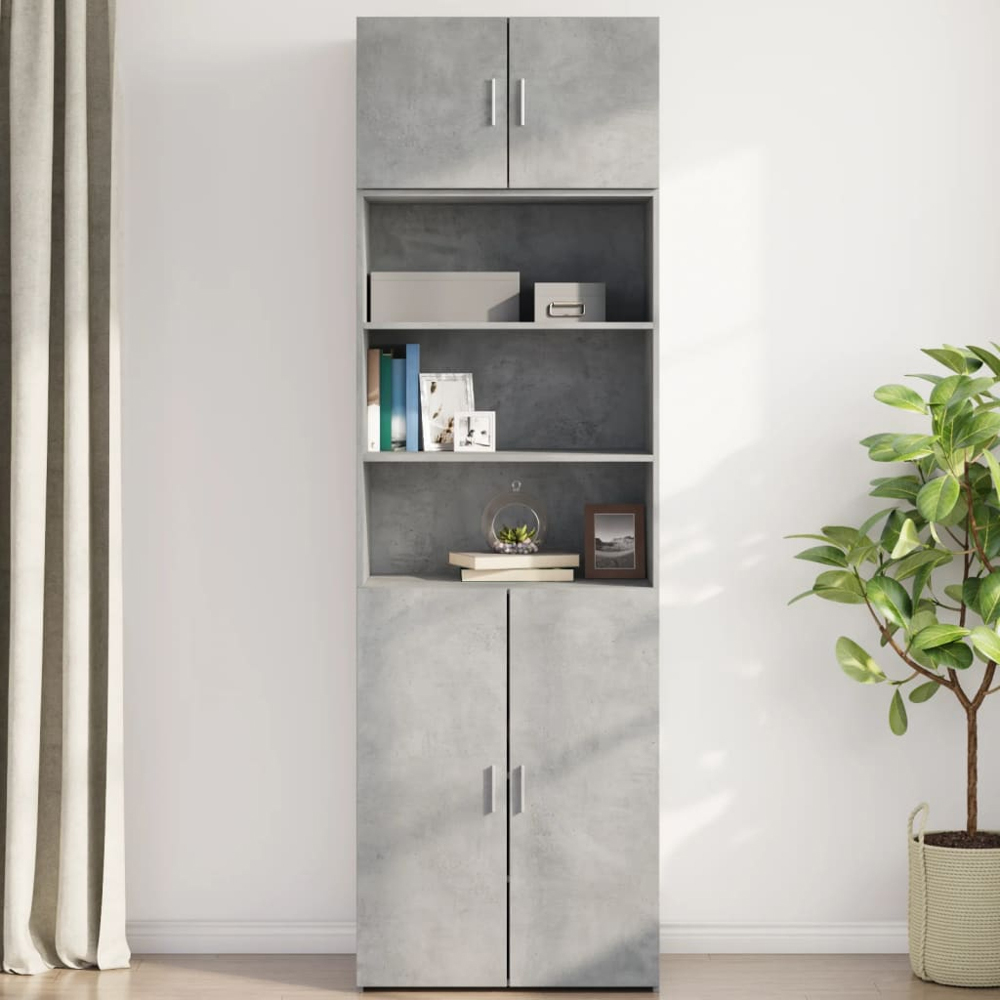 vidaXL 2 Door Concrete Grey Wooden Wall Cabinet Image 3