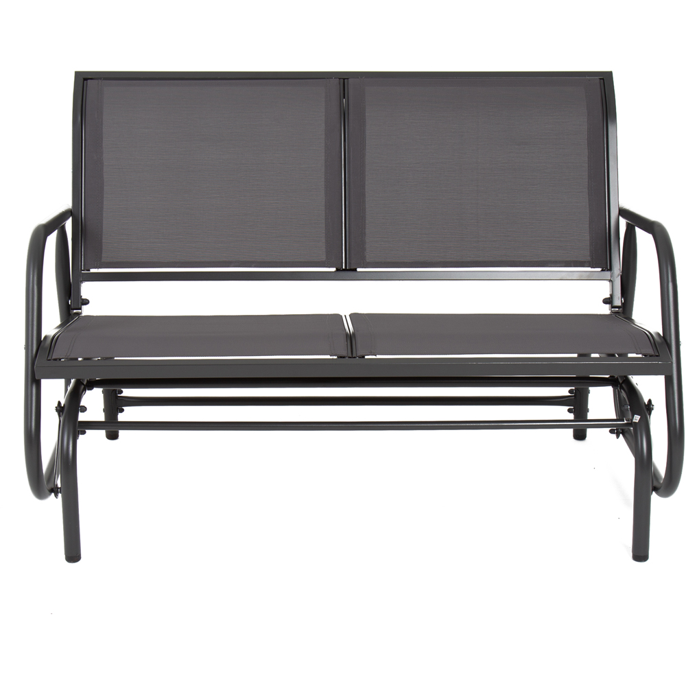 Charles Bentley Textilene Grey Rocking Glider Bench Image 3