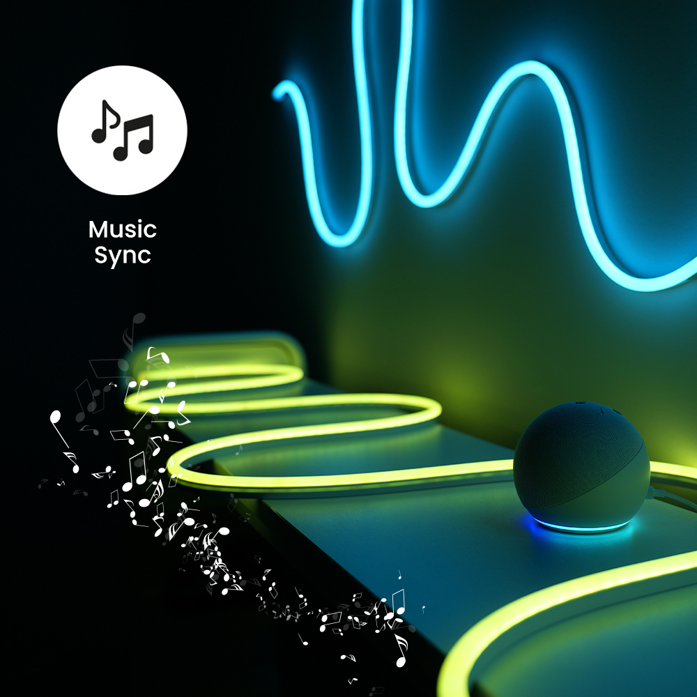 ValueLights Smart App-Control Music Sync Wall Gaming Neon Rope Light Kit 3m Image 4