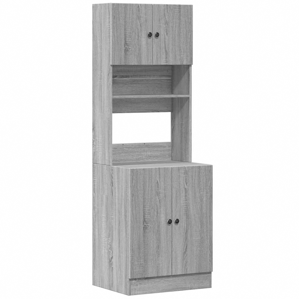 vidaXL 4 Door Single Shelf Grey Sonoma Kitchen Cabinet Image 2