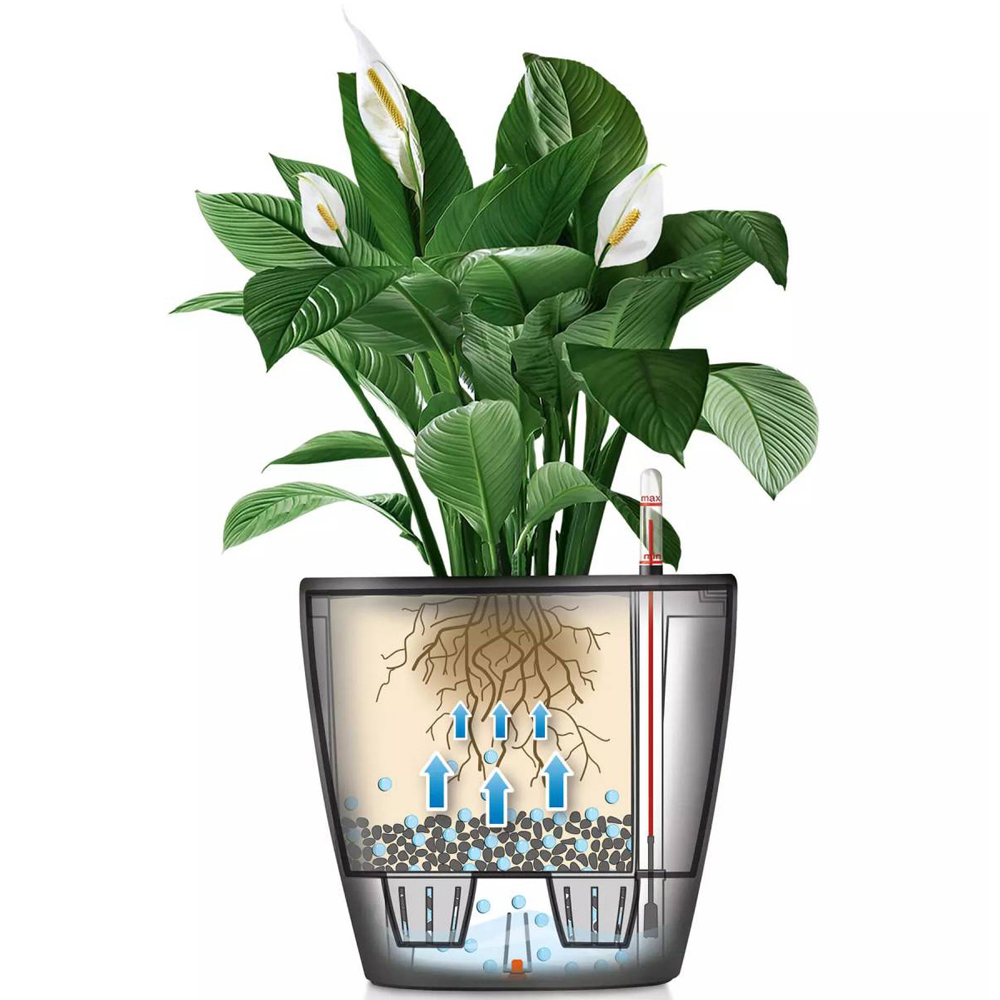 Lechuza Classico Colour 43 Nutmeg Poly-Resin Self-Watering Planter 40cm Image 3