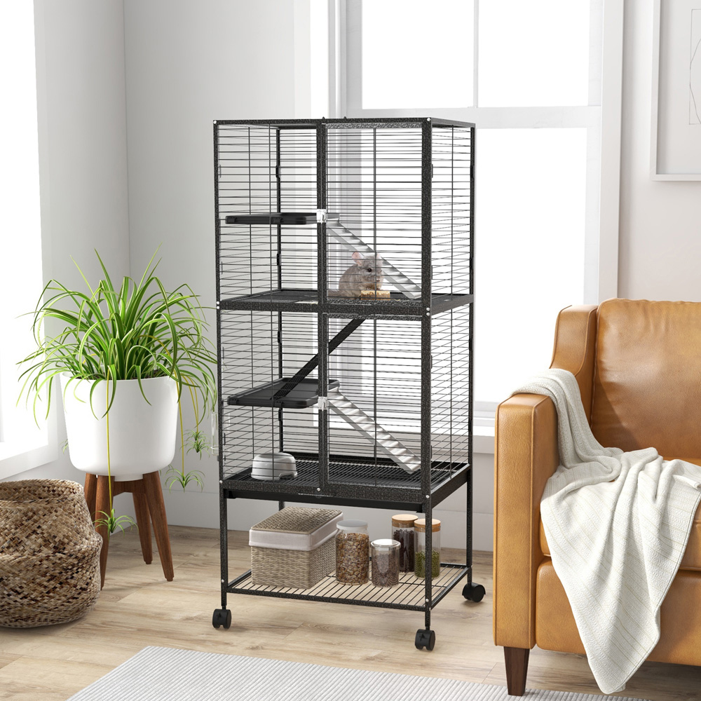 PawHut 4 Tier Small Animal Cage 136 x 45.5 x 61.5cm Image 2