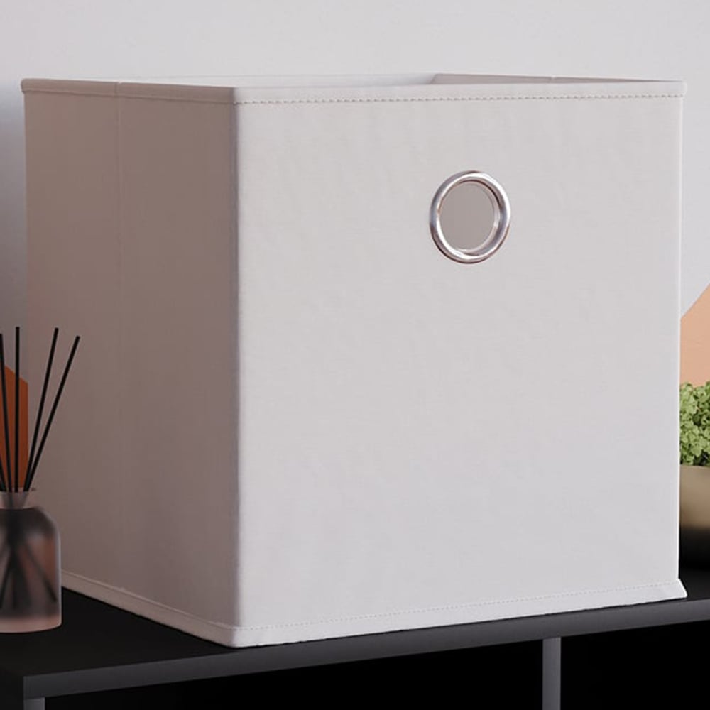 Vida Designs Durham White Cube Basket Image 2