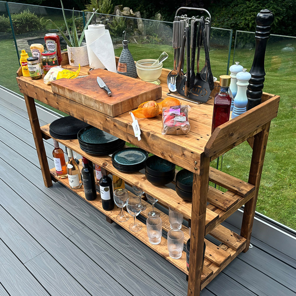 Charles Taylor Deluxe Davenport 3 Shelf Extra Large Utility BBQ Table Image 7