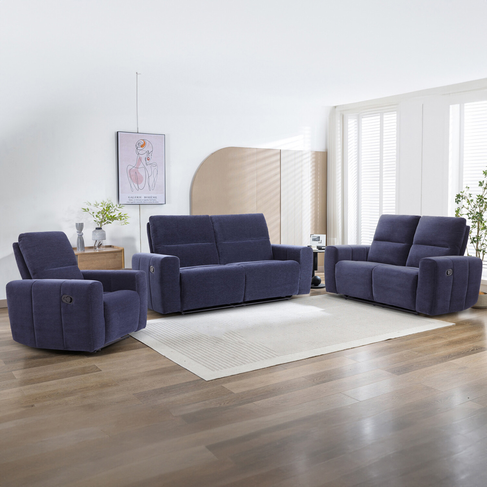 Holborton Manual Recliner Armchair Navy Image 3