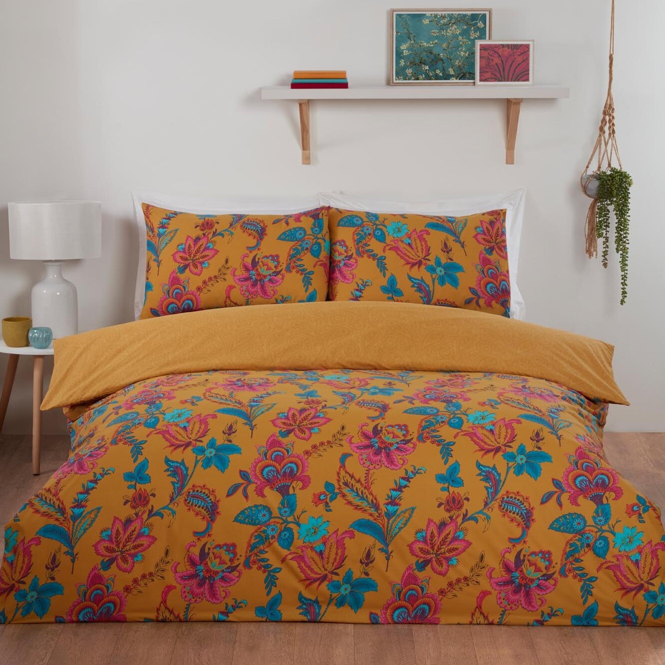 Divante Safia Duvet Cover and Pillowcase Set - Ochre / King Image 1