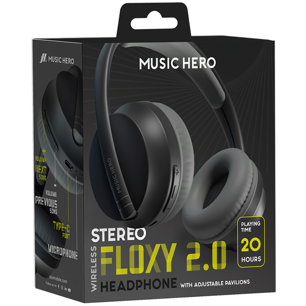 SBS Floxy 2.0 MHHEADFLICKBTK Black Wireless Headset Image 2