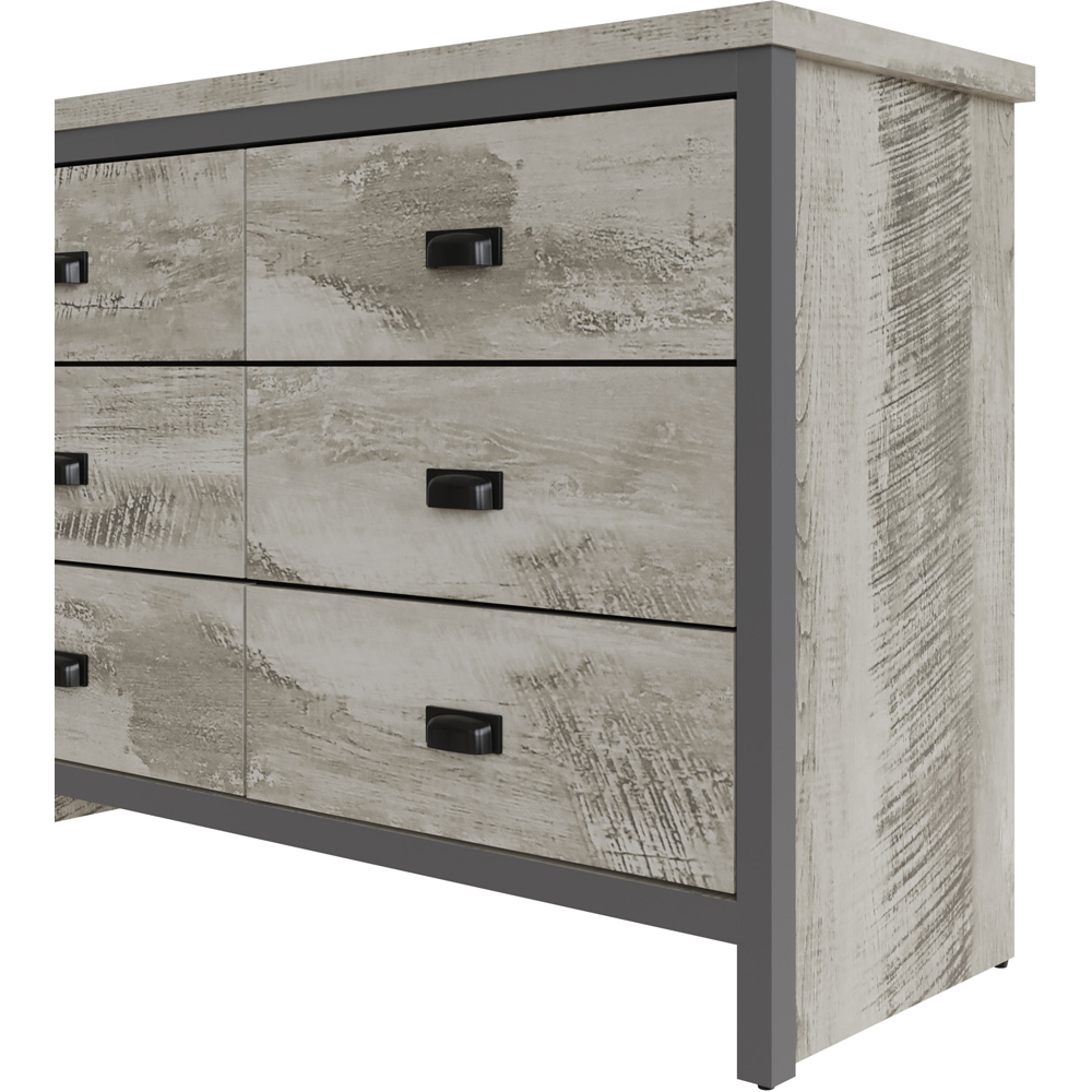 GFW Boston 6 Drawer Grey Chest of Drawers Image 3